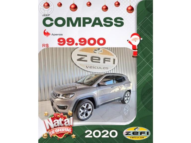 JEEP - COMPASS 2.0 16V FLEX LONGITUDE AUTOMÁTICO - 2019/2020 - CINZA - R$ 101.500,00